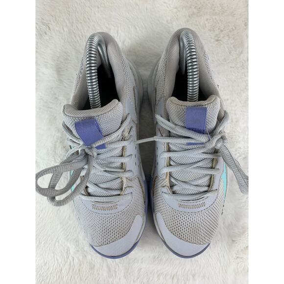 Under Armour Youth Sneakers Size 2.5Y Gray Aqua Purple Athletic Running Shoes - Picture 8 of 11